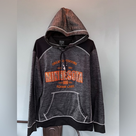 Mens medium, hoodie(gray and black), Great outdoors Minnesota, Squaw Lake - Picture 1 of 3